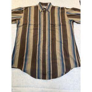 Vintage Men’s Size 2XLT Silver Spur Striped Long Sleeve Button Down Shirt